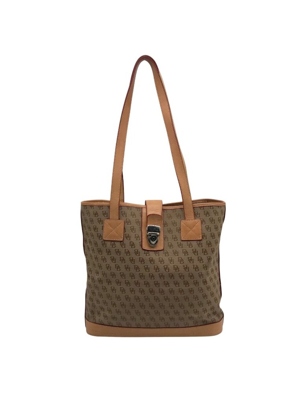 Dooney & Bourke Tan & Brown Monogram Canvas Vintage Tote